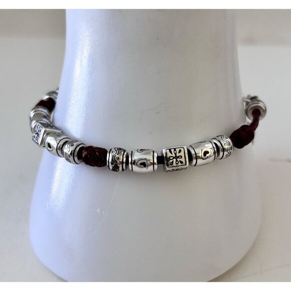 Brighton Silver Plated Leather Beaded Bracelet **RETIRED** - Picture 4 of 4